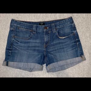 J Crew stretch denim cuffed shorts